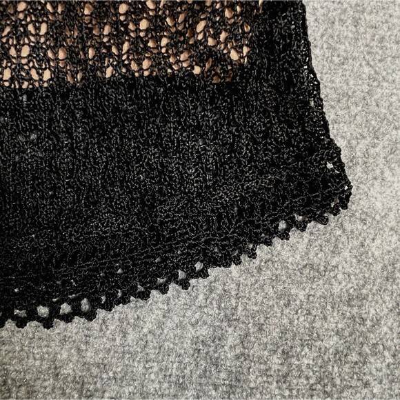 J Jill Skirt Size Large Black Lace Overlay Midi Adjustable Stretch Waist - Picture 2 of 7